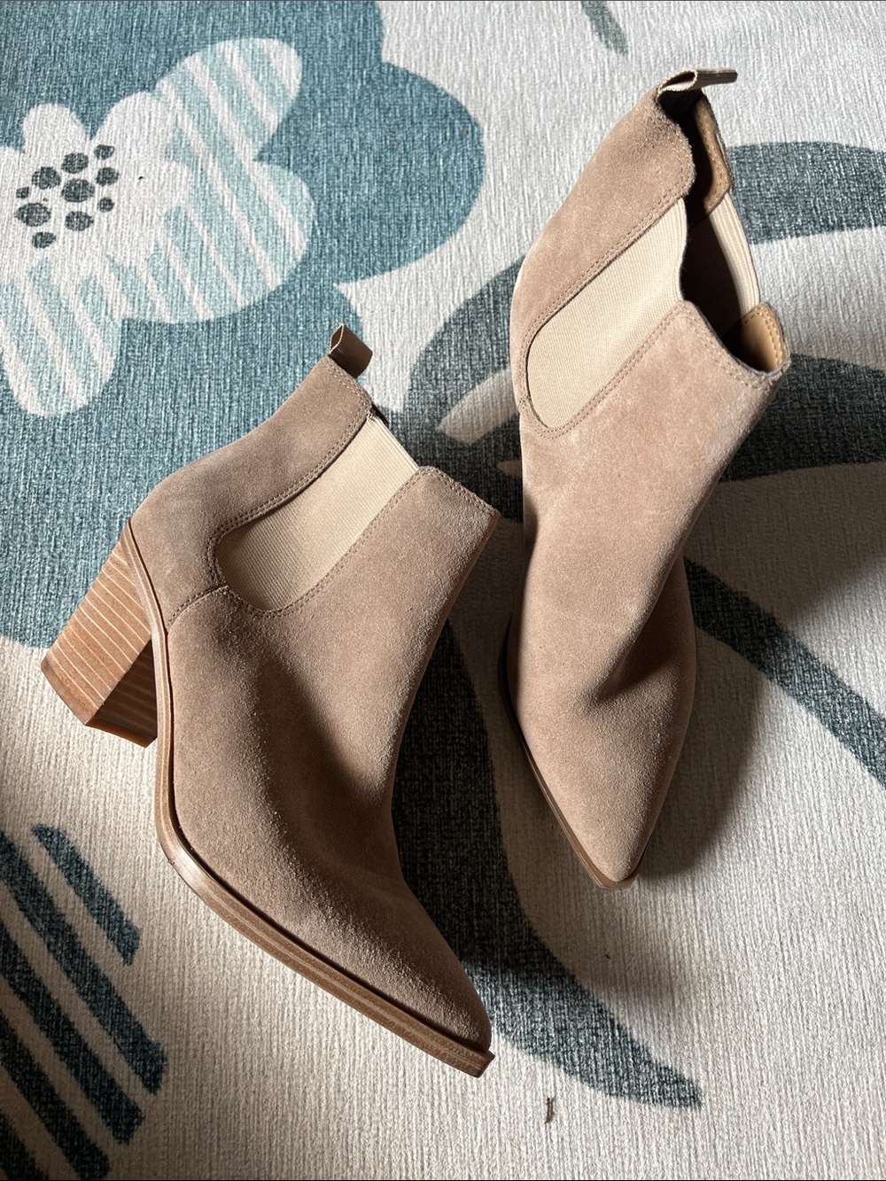 Title Nine Taupe Suede Pointed Ankle Booties